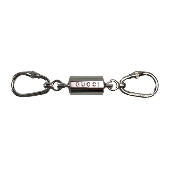 Gucci Silver Tone Metal Key Ring Connector Carabiner Clip Made In Italy - Picture 1 of 7